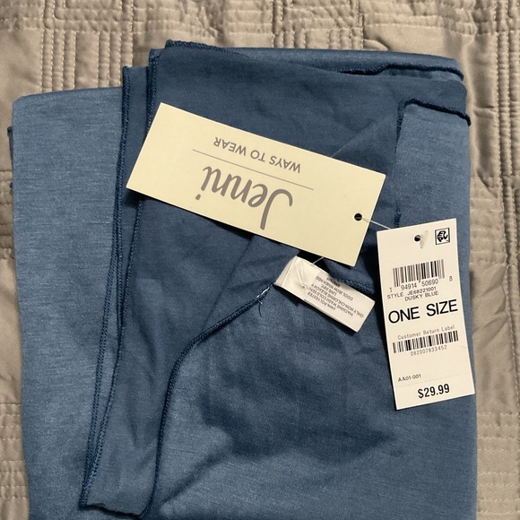 Jenni Women's Heather Gray or Blue On Repeat Jersey Wrap Scarf Size One Size NWT - Picture 5 of 7